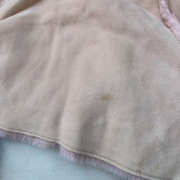 UGG - Women's Leather Cape Poncho with Pink Faux Fur Lining - Picture 5 of 7